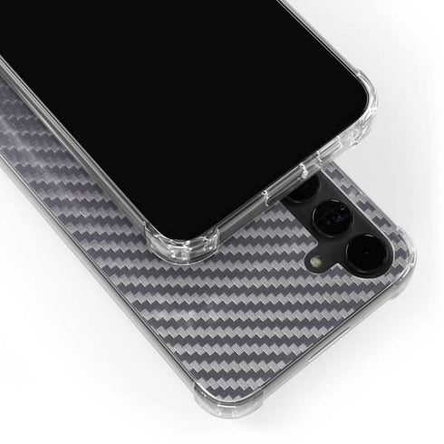 Silver Carbon Fiber Specialty Texture Material Galaxy S24 Plus Clear Case